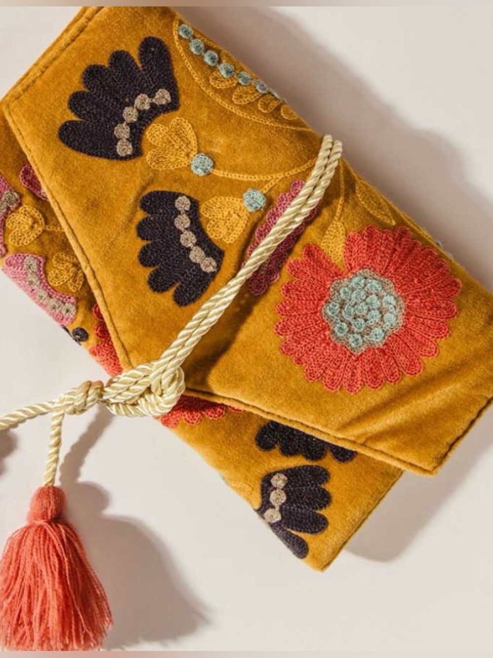 Brand New! “Rahab’s Rope” Embroidered Floral Velvet folding jewelry organizer!